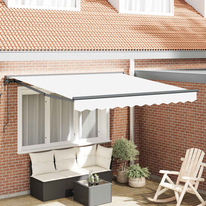 vidaXL Einziehbare Markise Weiß 300 x 250 cm Polyester und Metall