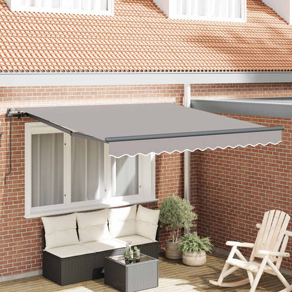 vidaXL Einziehbare Markise Hellgrau 300 x 250 cm Polyester und Stahl