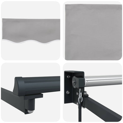 vidaXL Markise Hellgrau 3 x 2,5 m Polyester und Metall