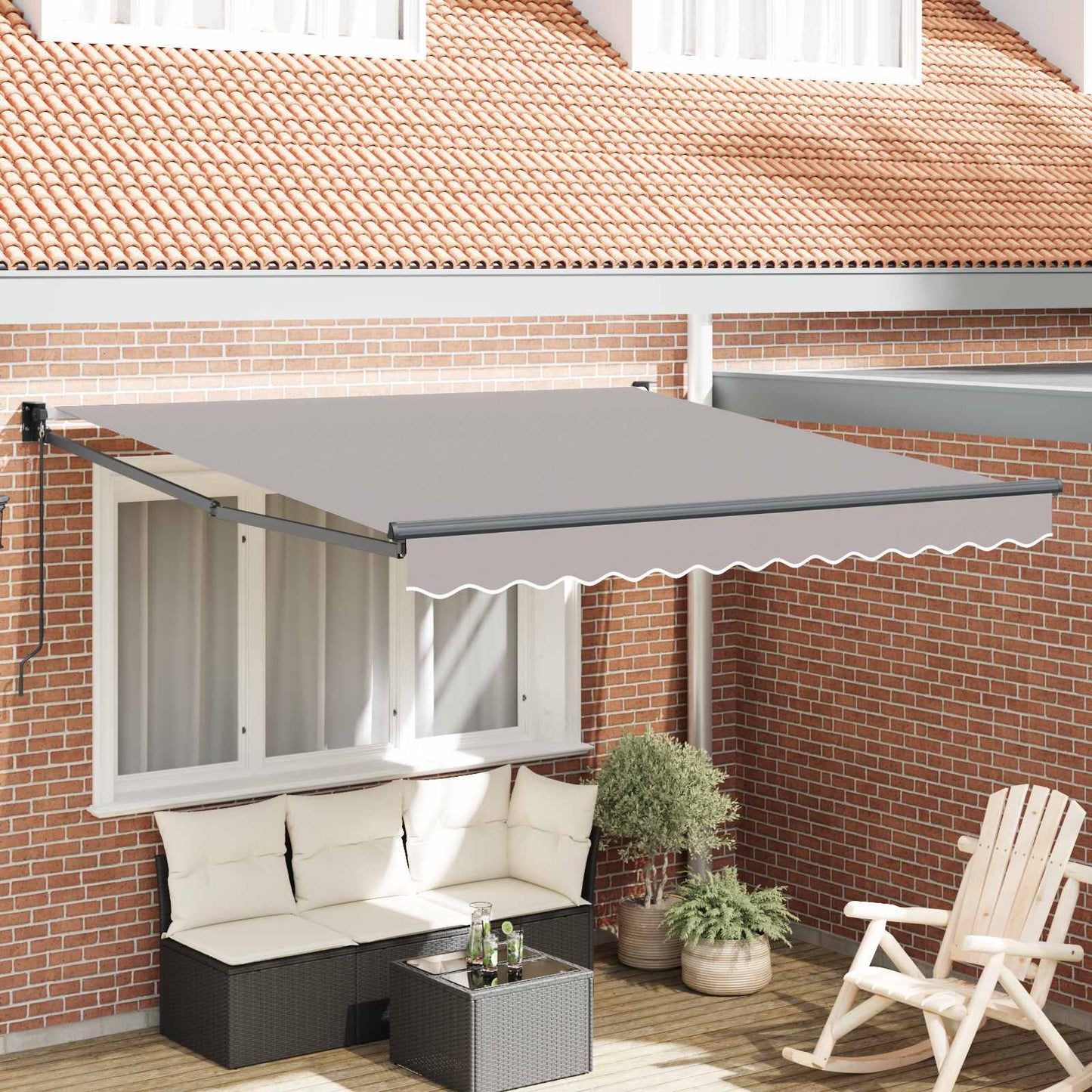 vidaXL Markise Hellgrau 3 x 2,5 m Polyester und Metall