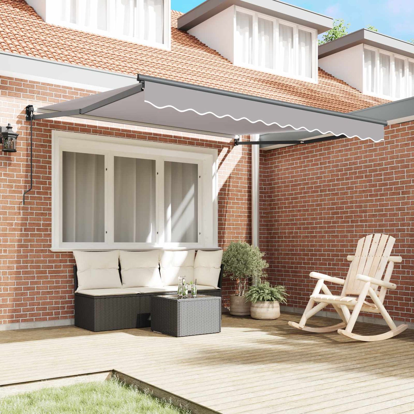 vidaXL Markise Hellgrau 3 x 2,5 m Polyester und Metall