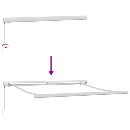 vidaXL Einziehbare Markise Hellgrau 300 x 250 cm Stoff und Metall