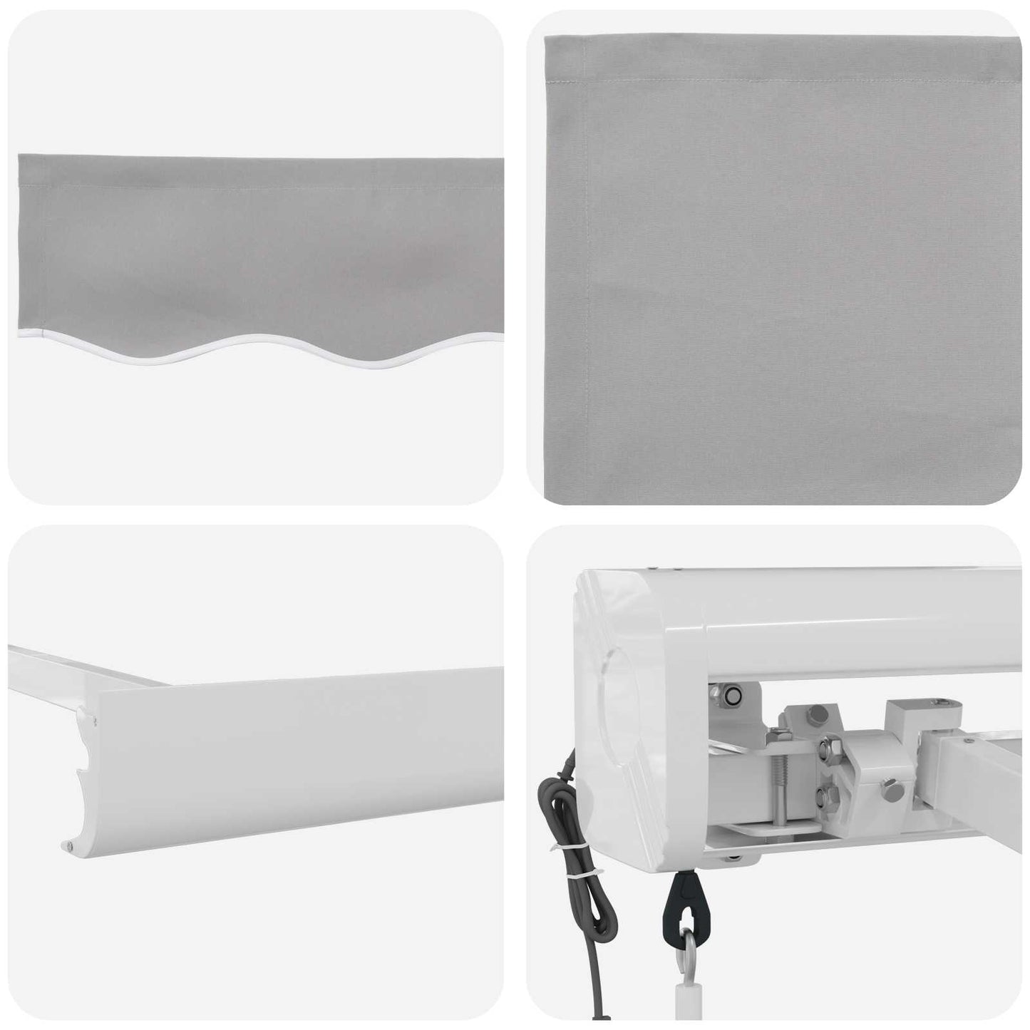 vidaXL Markise Hellgrau 300 x 250 x 165 cm Polyester und Aluminium
