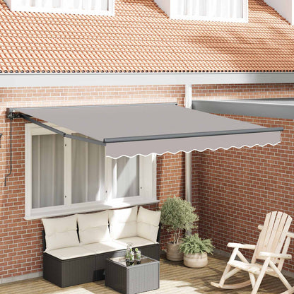 vidaXL Einziehbare Markise Hellgrau 300 x 250 cm Polyester und Metall
