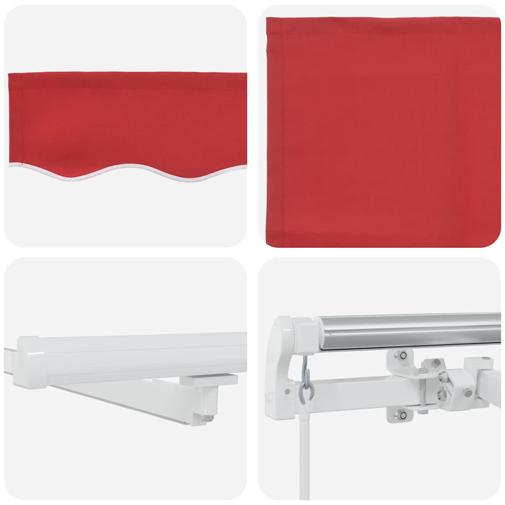 vidaXL Einziehbare Markise Rot 300 x 250 cm Stoff und Stahl
