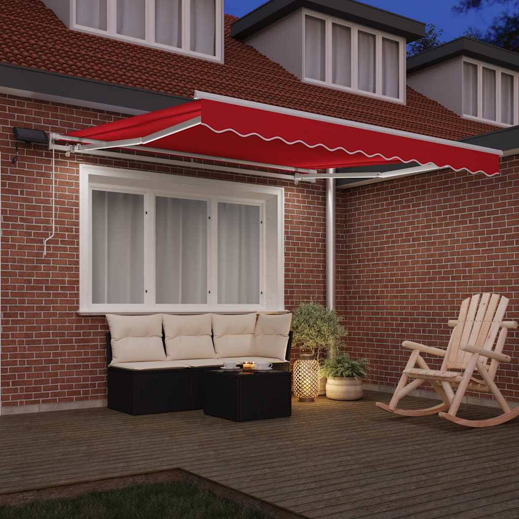 vidaXL Einziehbare Markise Rot 300 x 250 cm Stoff und Stahl