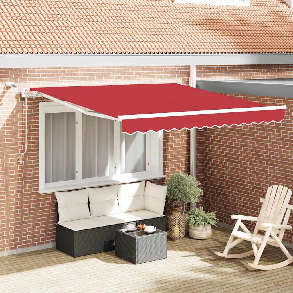 vidaXL Einziehbare Markise Rot 300 x 250 cm Polyester und Metall