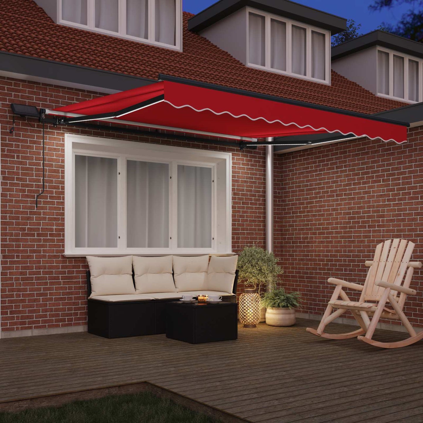 vidaXL Einziehbare Markise Rot 300 x 250 cm Stoff