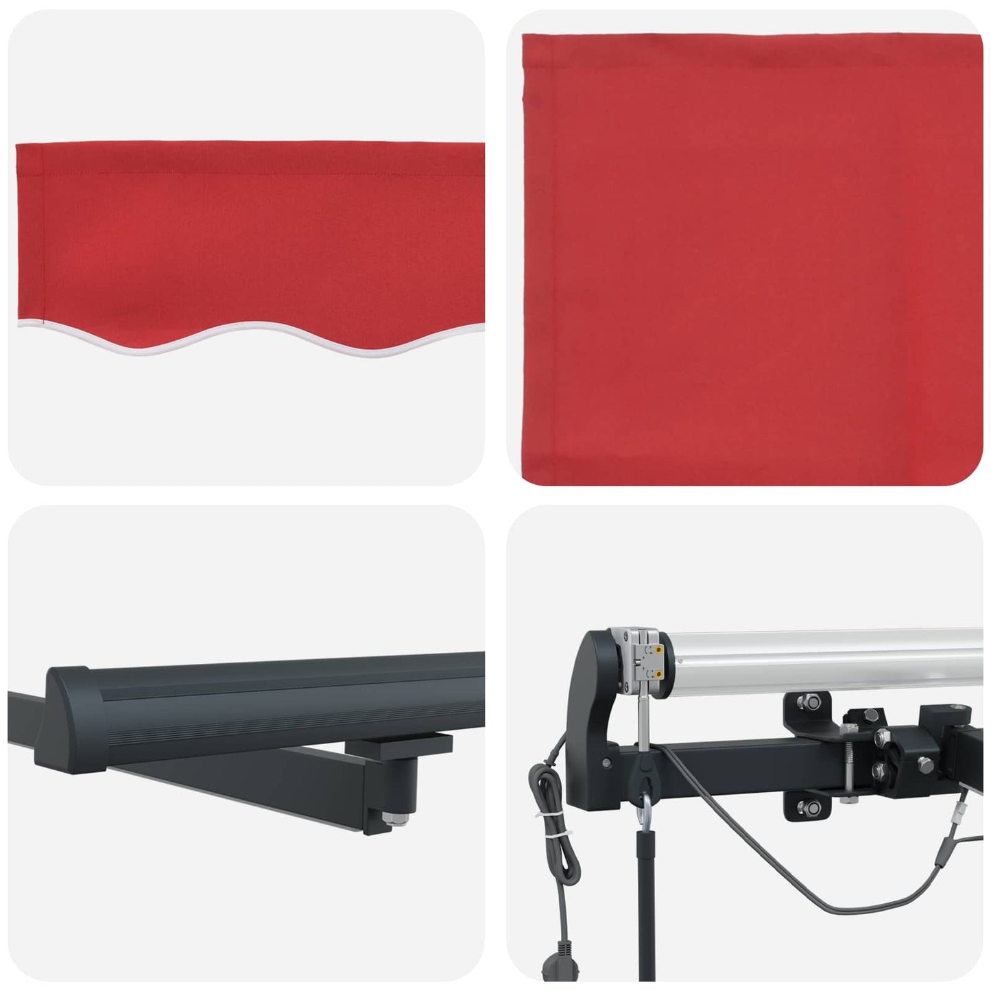 vidaXL Einziehbare Markise mit Rot 300 x 250 cm Stoff