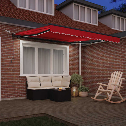vidaXL Einziehbare Markise mit Rot 300 x 250 cm Stoff