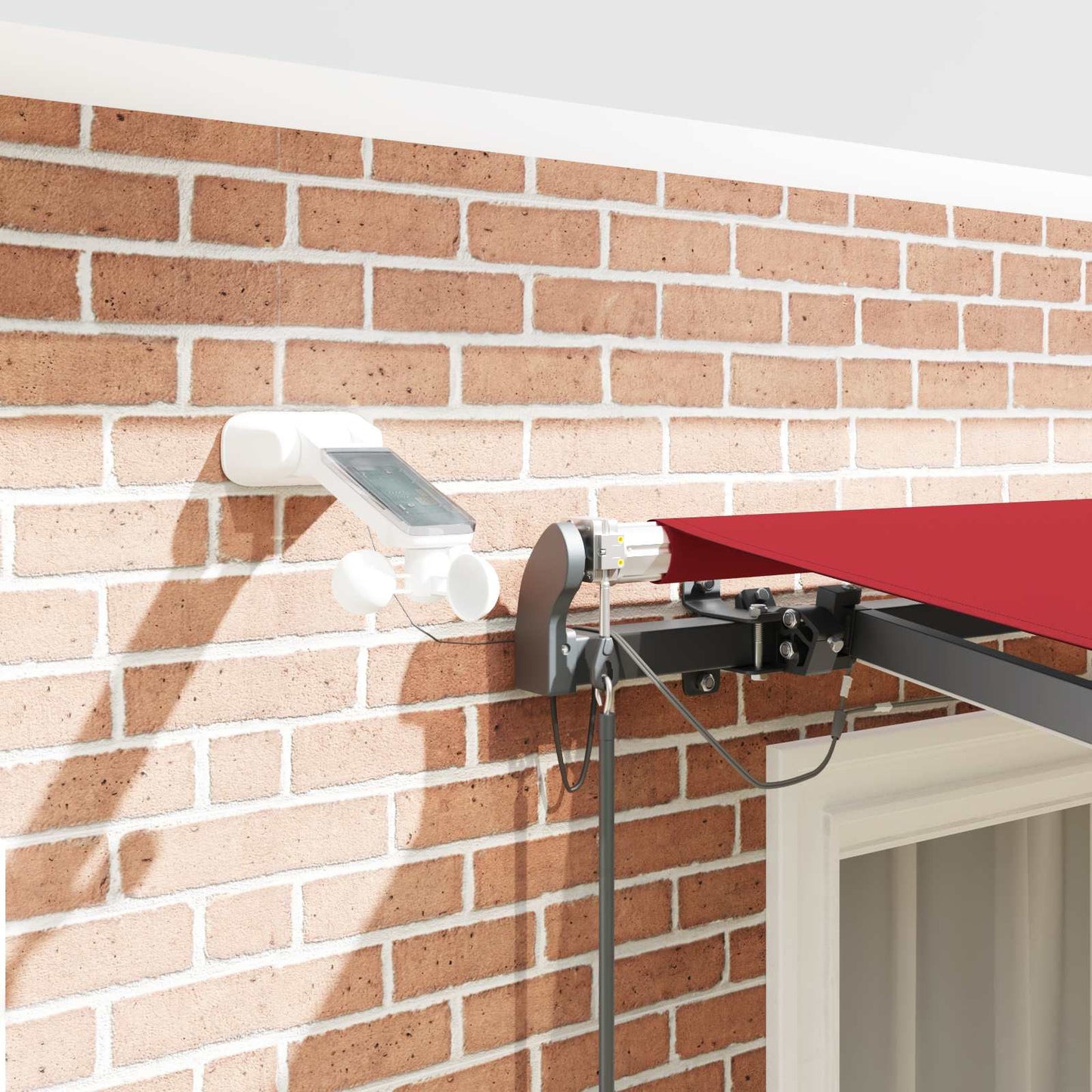 vidaXL Einziehbare Markise mit Rot 300 x 250 cm Stoff