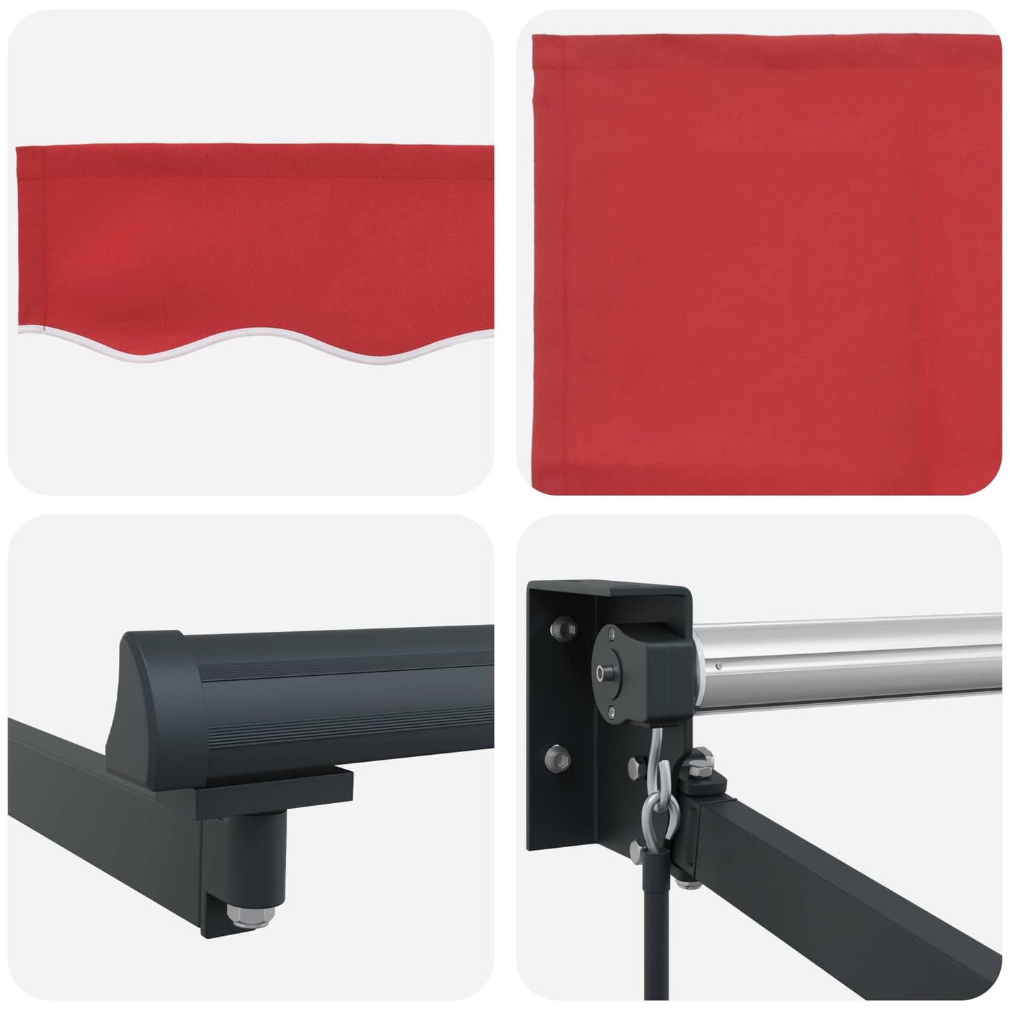 vidaXL Markise Rot 3 x 2,5 m Polyester und Metall
