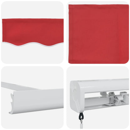 vidaXL Einziehbare Markise Rot 300 x 250 cm Stoff und Metall