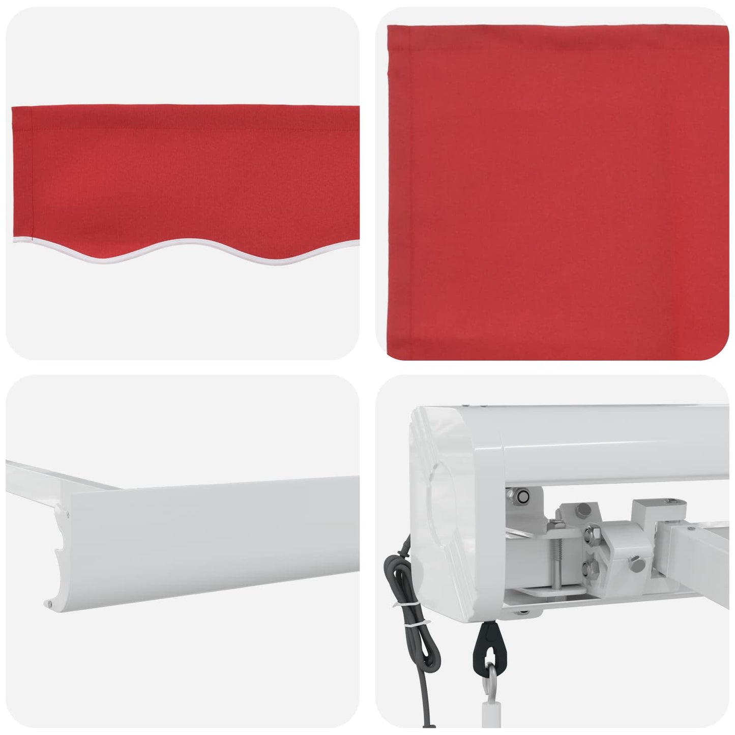 vidaXL Markise Rot 300 x 250 cm Polyester und Aluminium