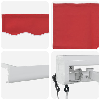 vidaXL Markise Rot 300 x 250 cm Polyester und Aluminium