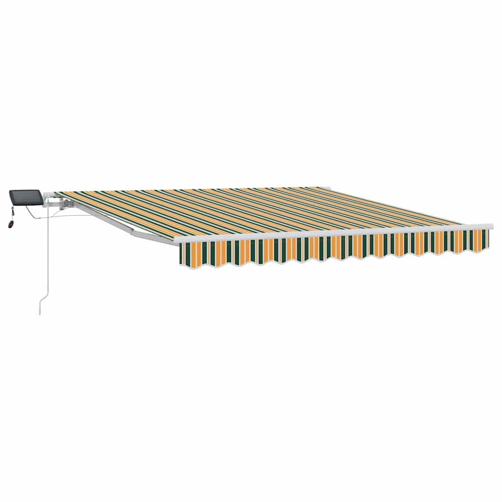 vidaXL Einziehbare Markise Grün und Gelb 300 x 250 cm Stoff und Stahl