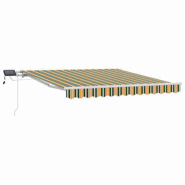 vidaXL Einziehbare Markise Grün und Gelb 300 x 250 cm Stoff und Stahl