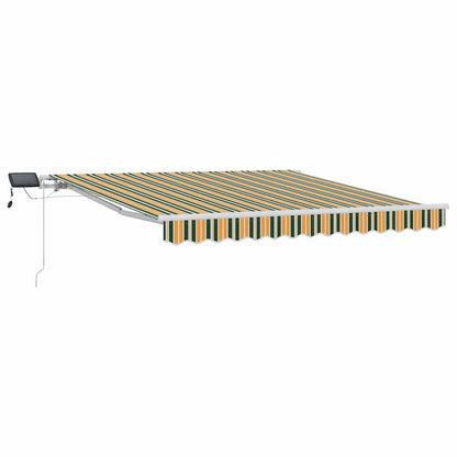 vidaXL Einziehbare Markise Grün und Gelb 300 x 250 cm Stoff und Stahl