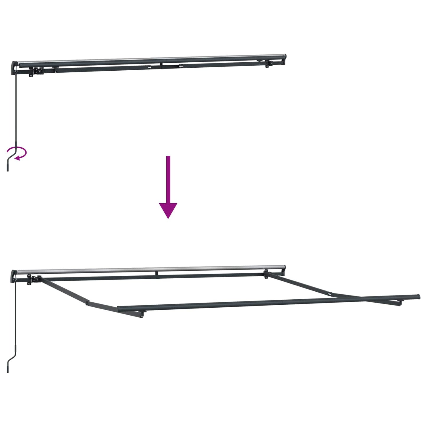 vidaXL Einziehbare Markise Grün und Gelb 300 x 250 cm
