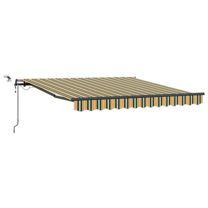 vidaXL Einziehbare Markise mit Grün und Gelb 300 x 250 cm Stoff