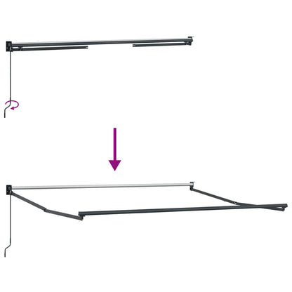 vidaXL Markise Gestreift Grün und Gelb 3 x 2,5 m Polyester und Metall