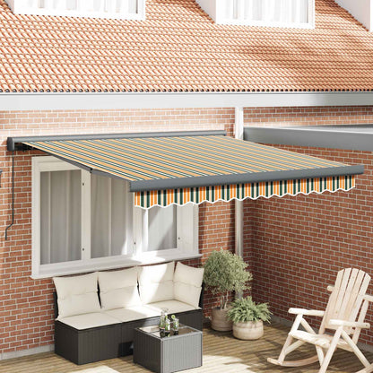 vidaXL Einziehbare Markise Grün und Gelb 300 x 250 cm Stoff und Metall