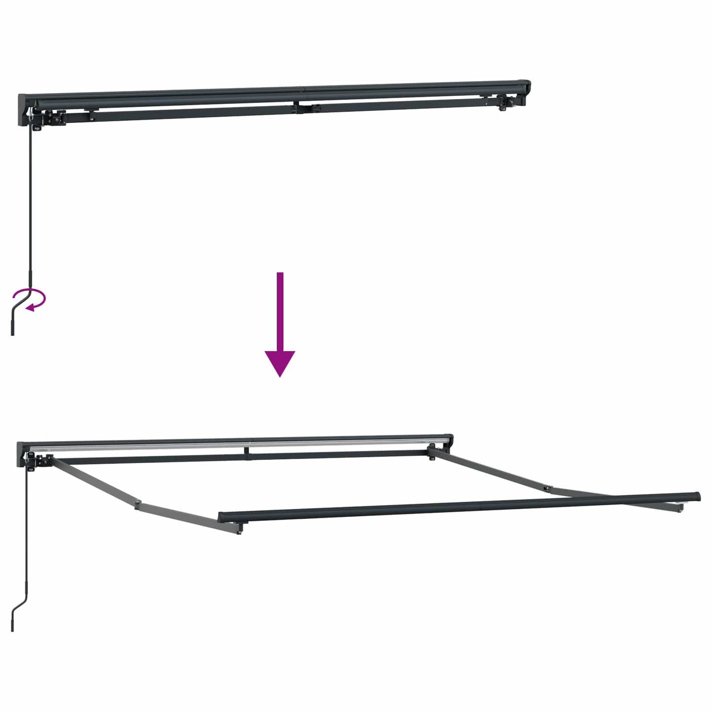 vidaXL Einziehbare Markise Grün und Gelb 300 x 250 cm