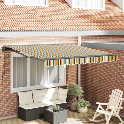 vidaXL Einziehbare Markise Grün und Gelb 300 x 250 cm