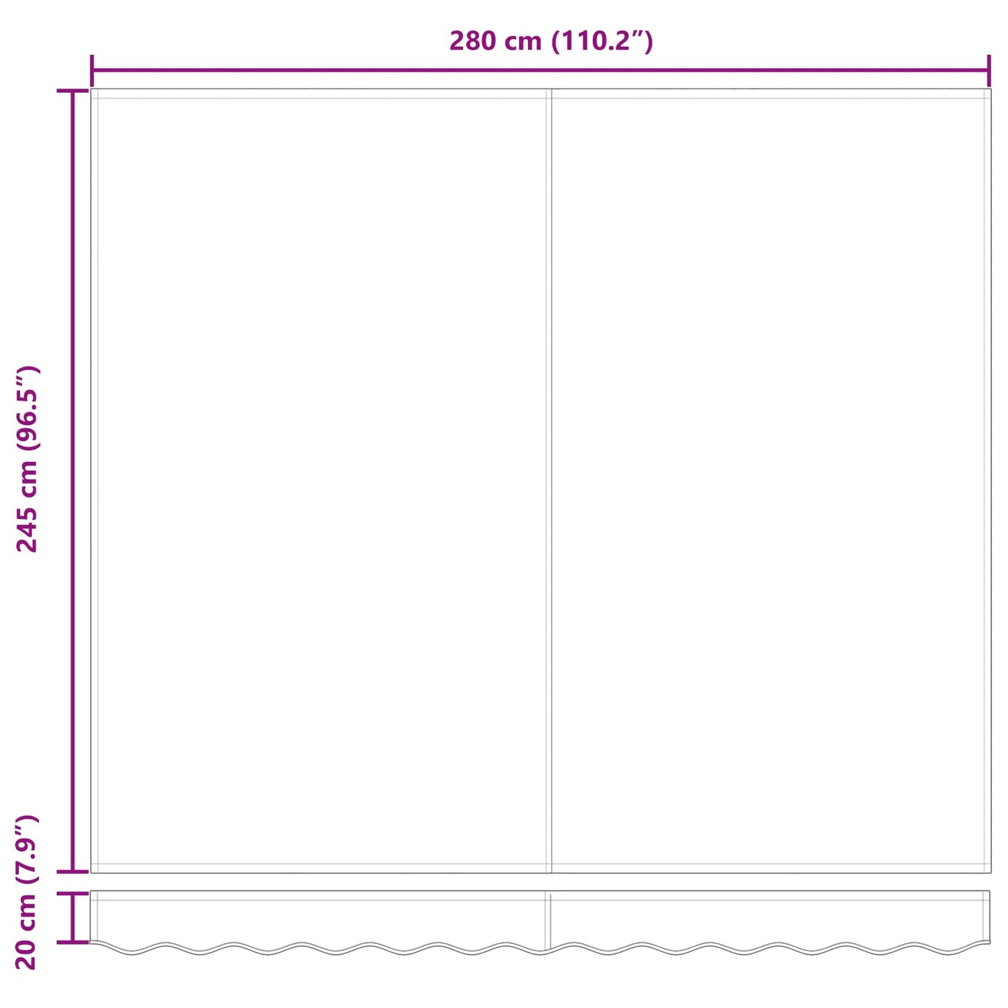 vidaXL Einziehbare Markise Grün und Gelb 300 x 250 cm