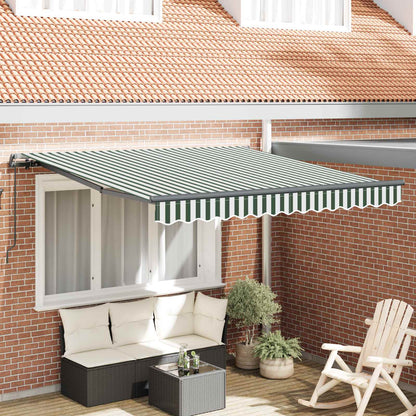 vidaXL Markise Grün und Weiß 300 x 250 cm Stoff
