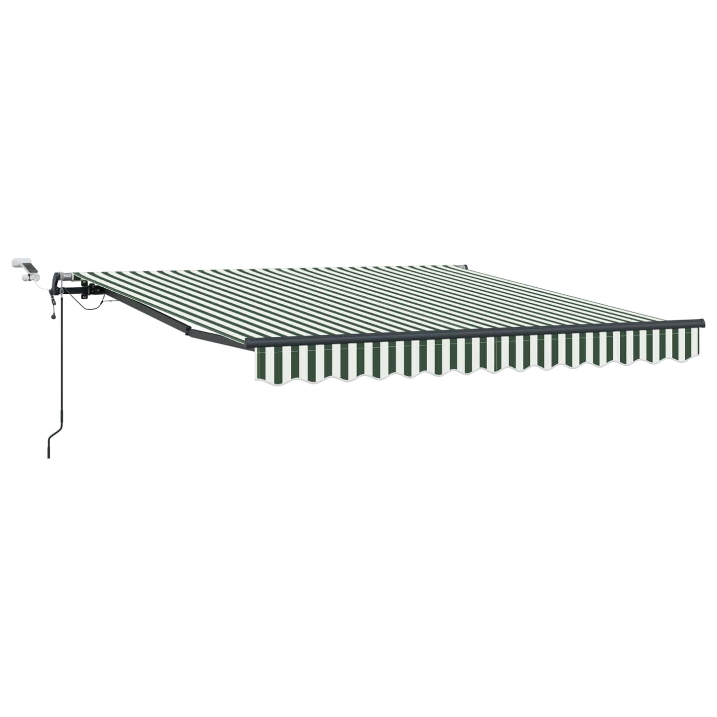 vidaXL Einziehbare Markise mit Grün und Weiß 300 x 250 cm Stoff