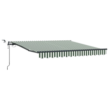 vidaXL Einziehbare Markise mit Grün und Weiß 300 x 250 cm Stoff