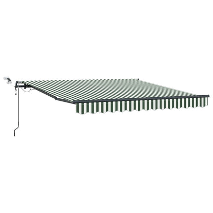 vidaXL Einziehbare Markise mit Grün und Weiß 300 x 250 cm Stoff