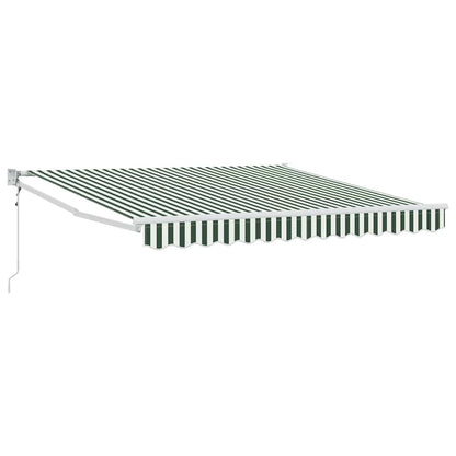 vidaXL Markise Gestreift Grün und Weiß 3 x 2,5 m Polyester und Metall