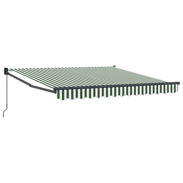 vidaXL Markise Gestreift Grün und Weiß 3 x 2,5 m Polyester und Metall