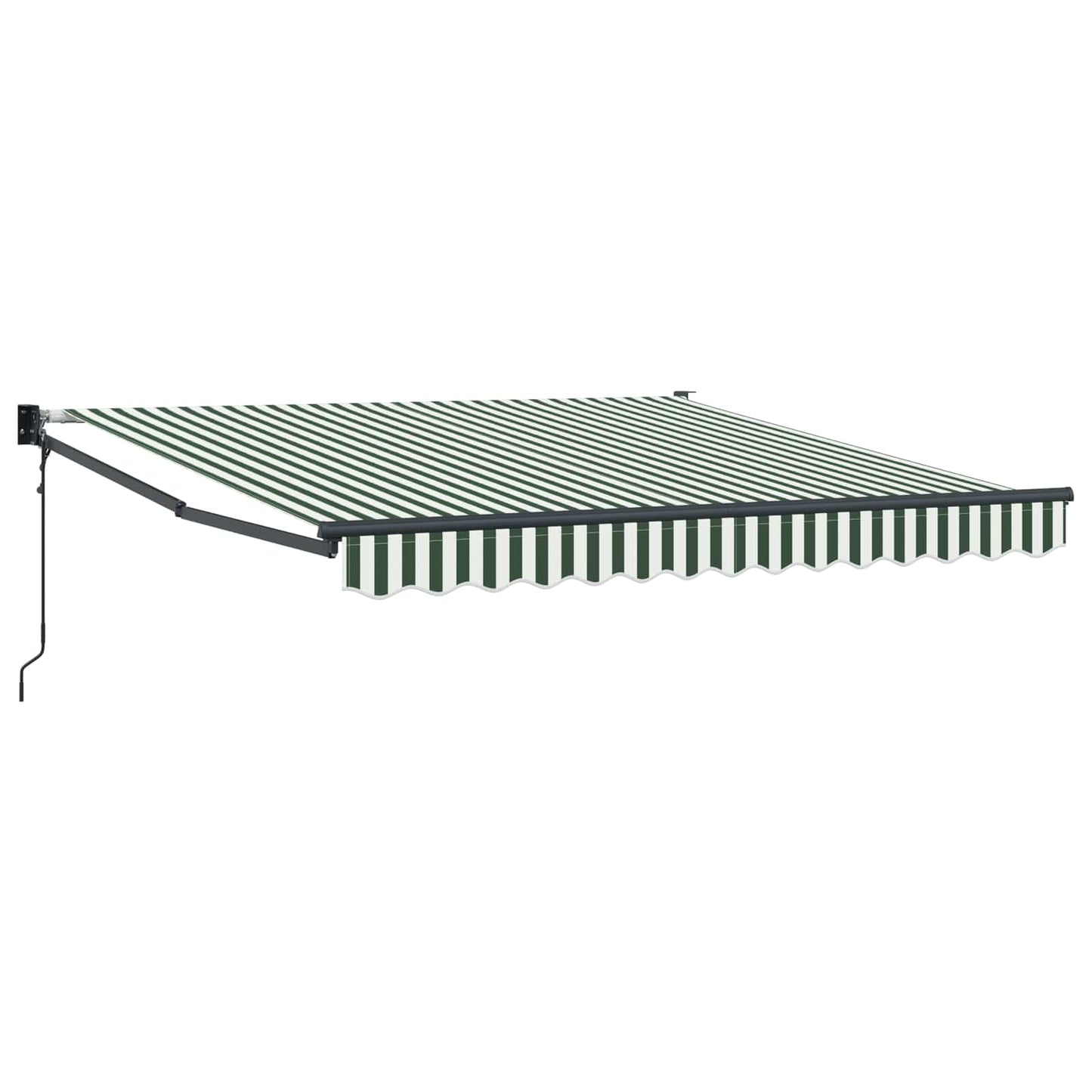 vidaXL Markise Gestreift Grün und Weiß 3 x 2,5 m Polyester und Metall