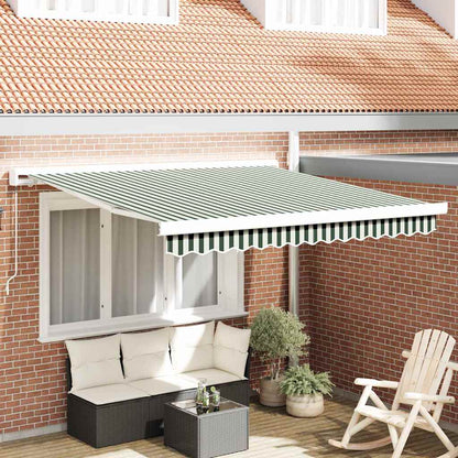 vidaXL Einziehbare Markise Grün und Weiß 300 x 250 cm Stoff und Metall