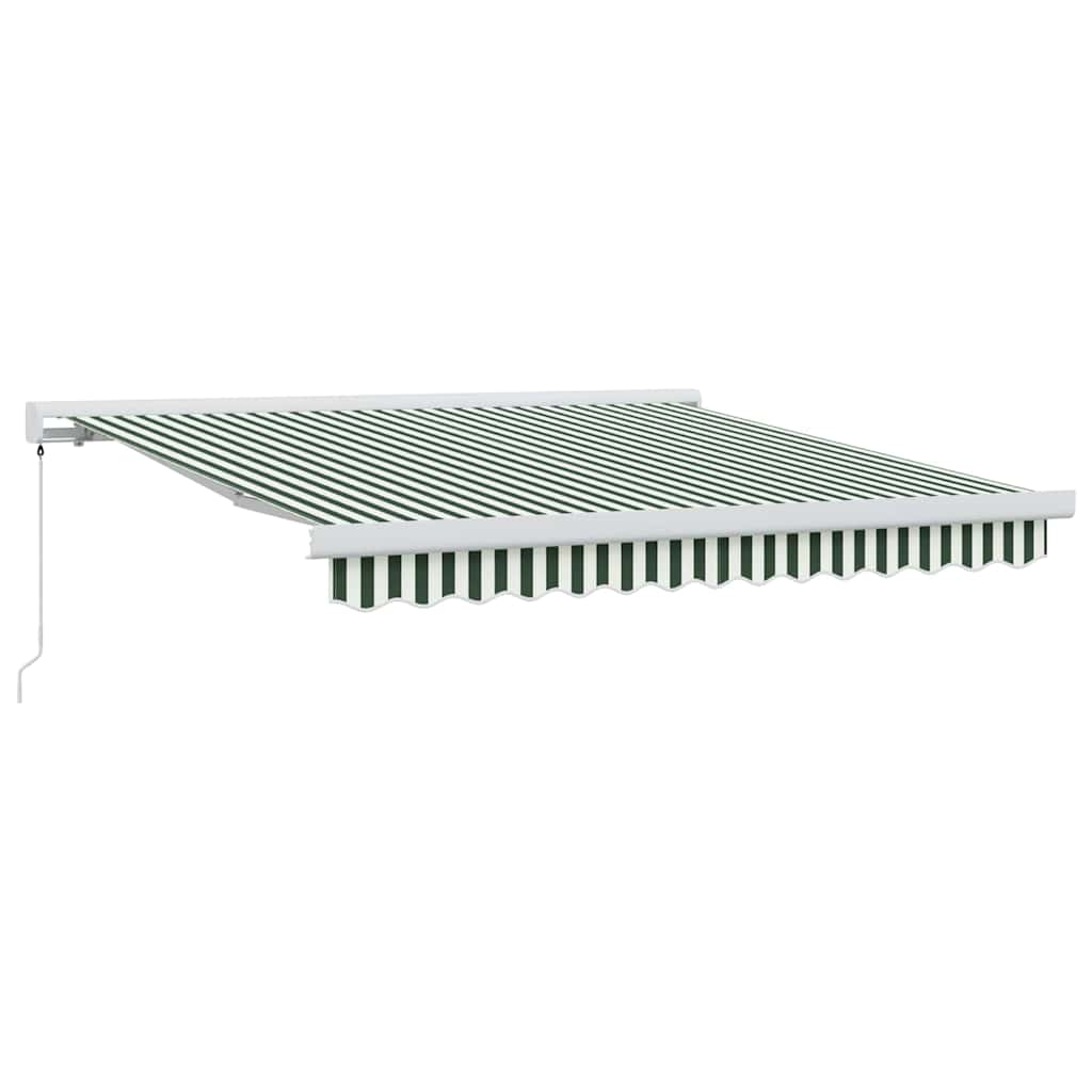 vidaXL Einziehbare Markise Grün und Weiß 300 x 250 cm Stoff und Metall