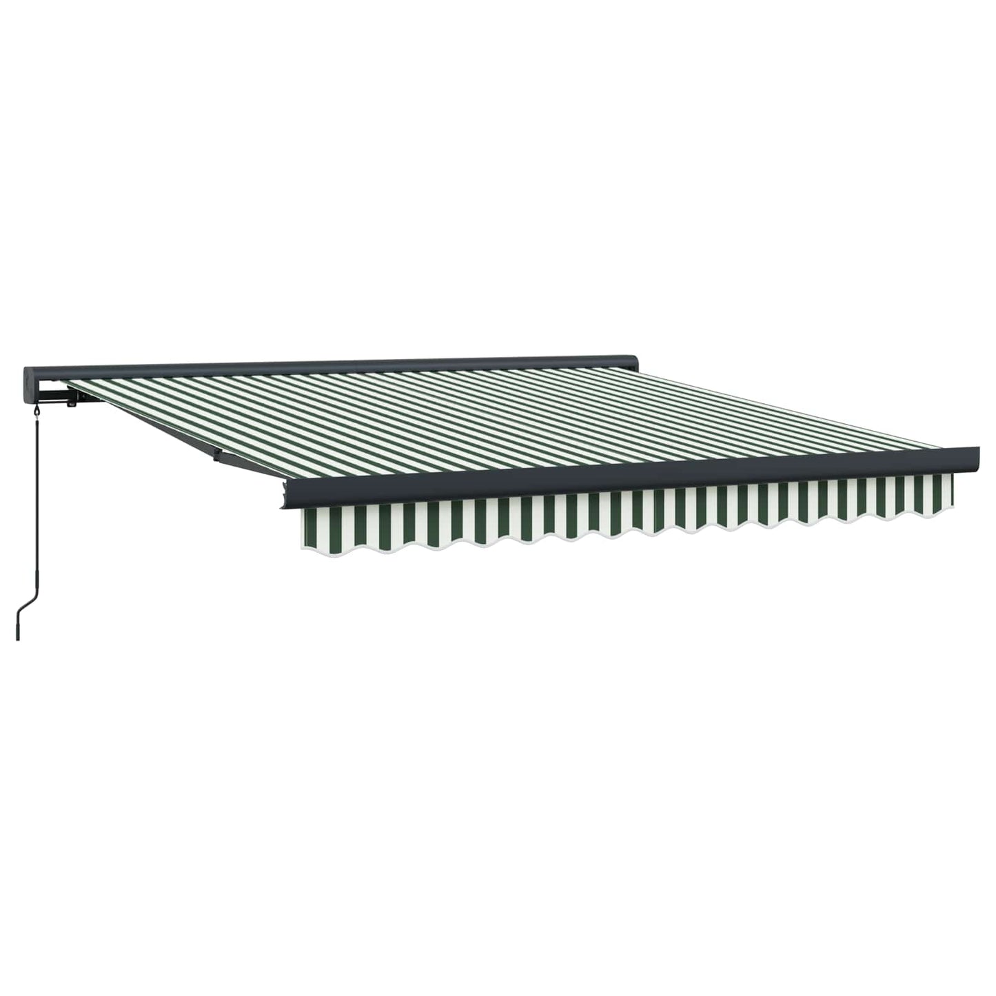 vidaXL Einziehbare Markise Grün und Weiß 300 x 250 cm Stoff und Metall