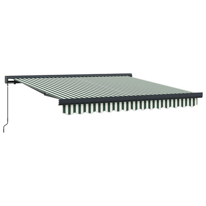 vidaXL Einziehbare Markise Grün und Weiß 300 x 250 cm Stoff und Metall