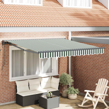 vidaXL Einziehbare Markise Grün und Weiß 300x250 cm Stoff
