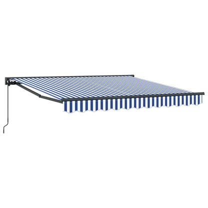 vidaXL Einziehbare Markise Blau und Weiß 350 x 250 cm