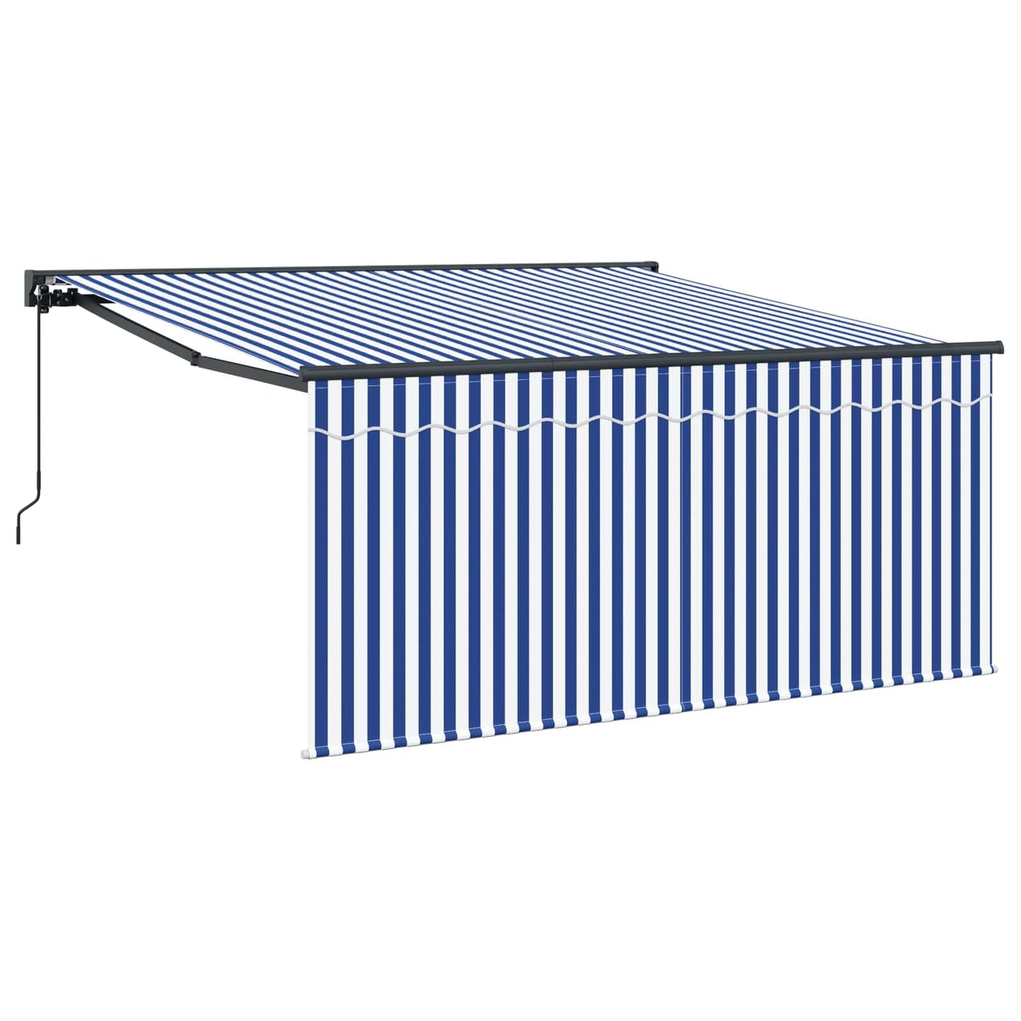 vidaXL Einziehbare Markise Blau und Weiß 350 x 250 cm