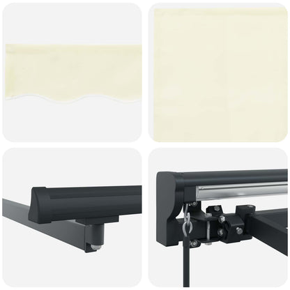 Einziehbare Markise Creme 350 x 250 cm Polyester und Aluminium