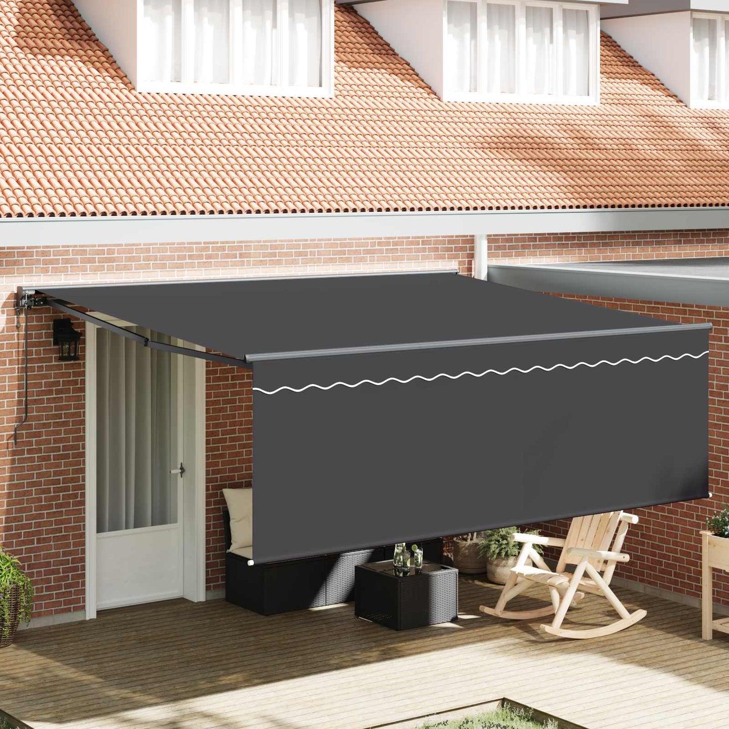 vidaXL Einziehbare Markise Gelb und Weiß 350 x 250 cm
