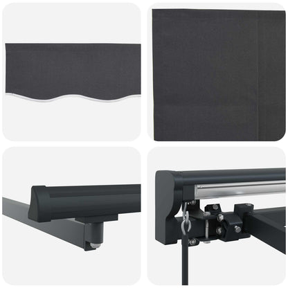 vidaXL Einziehbare Markise Anthrazit 350 x 250 cm Polyester und Metall