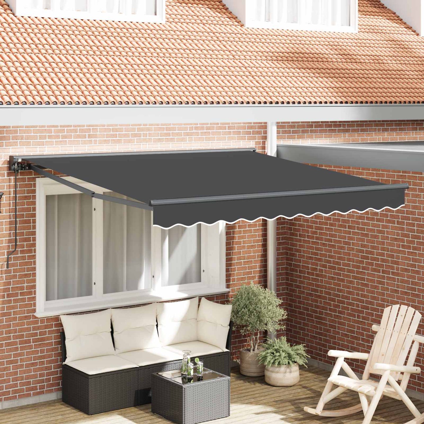 vidaXL Einziehbare Markise Anthrazit 350 x 250 cm Polyester und Metall