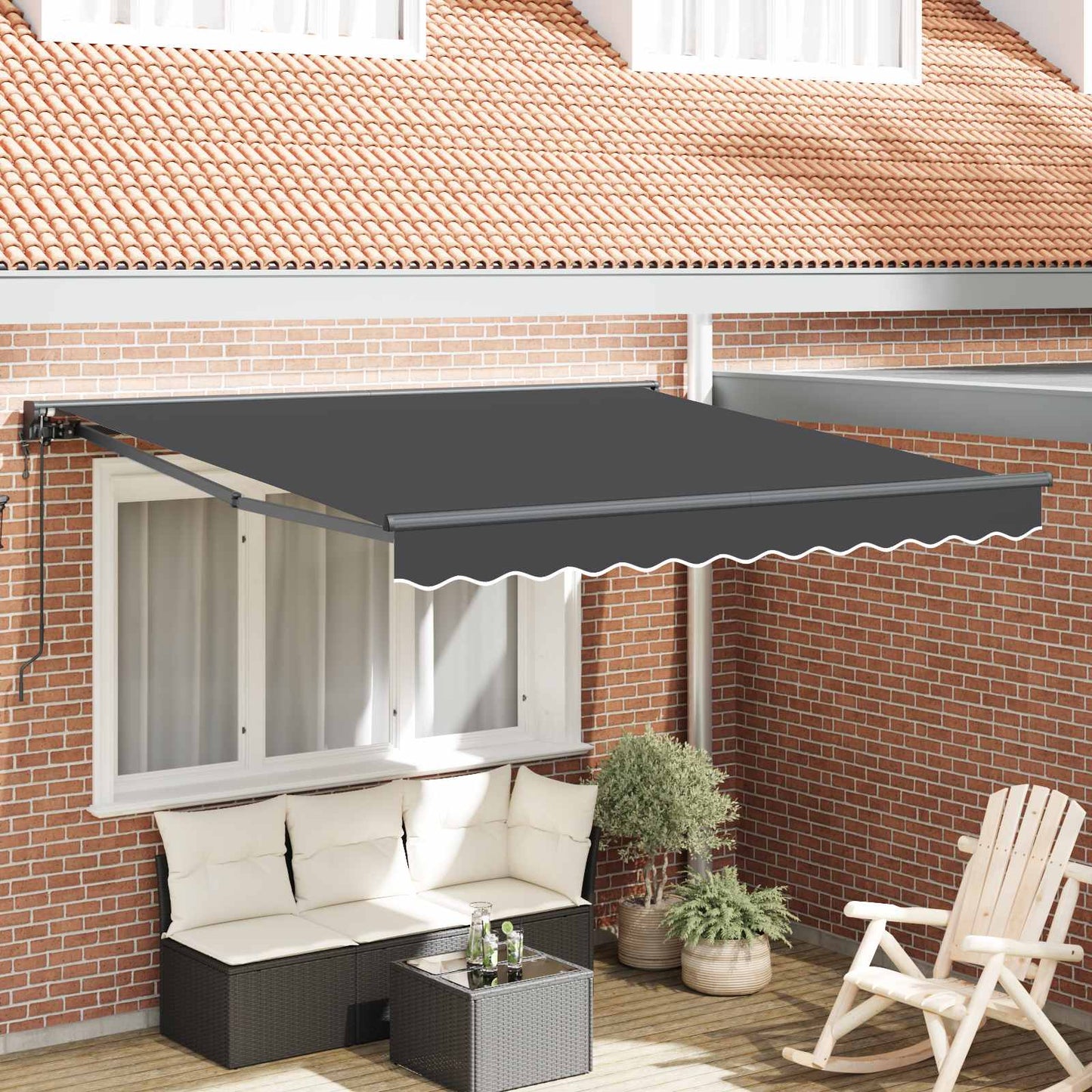 vidaXL Einziehbare Markise Anthrazit 350x250 cm Stoff