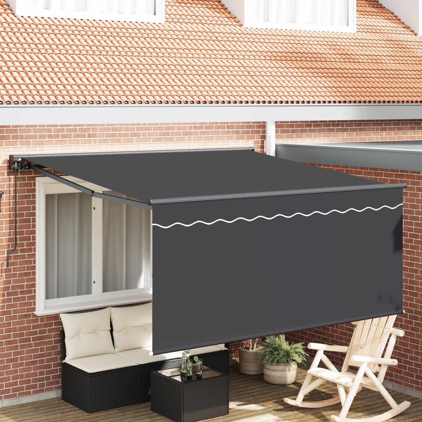 vidaXL Einziehbare Markise Anthrazit 350 x 300 cm