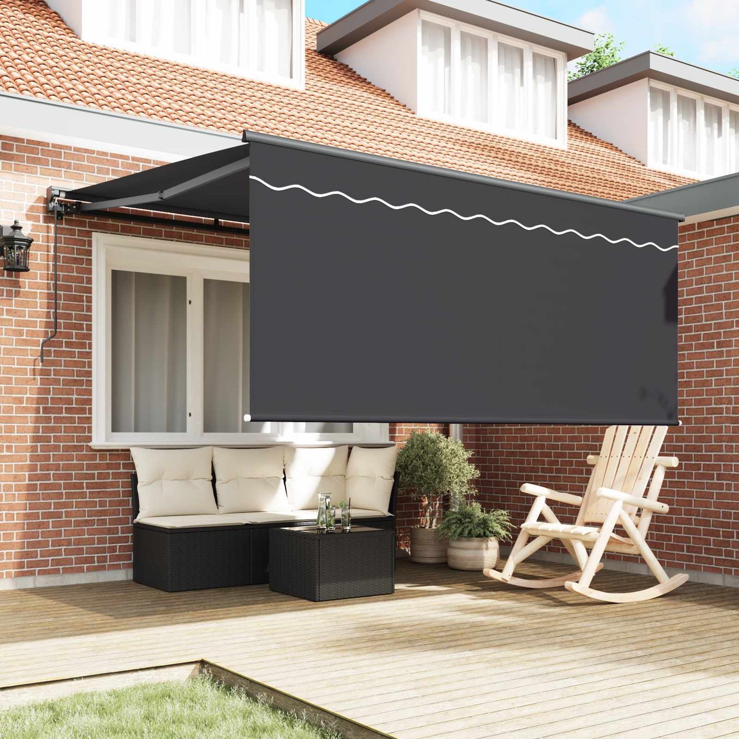 vidaXL Einziehbare Markise Anthrazit 350 x 300 cm